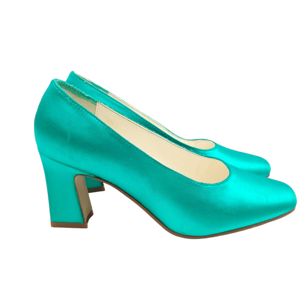 Michaelangelo Pump Heels Shoes‎ Womens Size 6 M Green Slip On Bridal Wedding